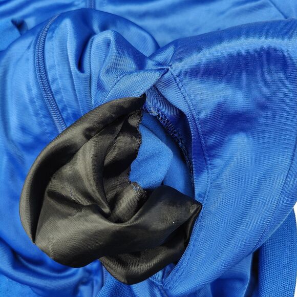 Vintage Adidas Track Jacket L Full Zip Blue Stripes Trefoil Logo y2k (Read Desc) - Picture 5 of 9